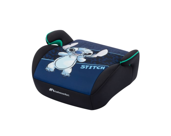 8103074020_2025_Bebeconfort_Disney_carseat_childbeltedbooster_MangaiSafe_Blue_AuthenticStitch__3qrt